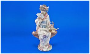 Lladro Figure `Nippon Lady` Model Number 5327. Issued 1985. 9`` in height. Excellent condition with