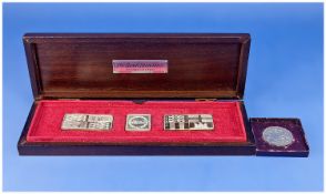 The Danbury Mint, The Royal Standards, Boxed Set Of Three Silver Ingots. + Festival Of Britain