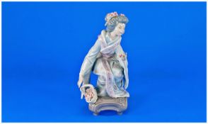Lladro Figure `Yuki` Japanese Lady. Number 1448. Sculpted by Salvador Debon. Issue Year 1983. Last