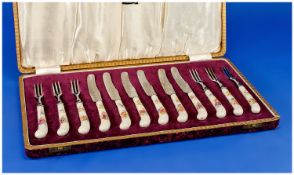 Viners Boxed Cutlery Set of 12 Fruit Knives and Forks with del uxe stainless steel blades and