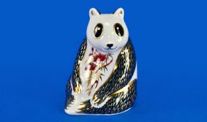 Royal Crown Derby Paper Weight `Panda` Gold stopper. Date 2001. 1st quality & mint condition. 4``