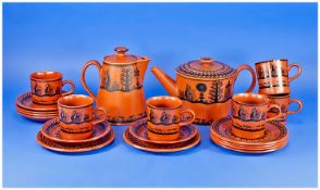 Royal Worcester Crown Ware Scottie Wilson Signed and Designed 20 Piece Tea and Coffee Service c