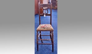 Beech Framed Child`s High Chair, the back with simple moulded decoration, the centre with