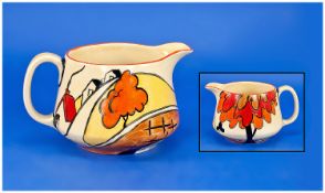 Clarice Cliff Handpainted `House & Bridge` Design, Circa 1932 `Fantasquie Range` 3.75`` in height.