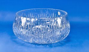 Large Cut Glass Fruit Bowl, 24% lead crystal. 10.5 inches in diameter, 6 inches high.