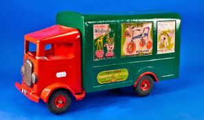 Tri-Ang Transport Truck No. 200, made from pressed steel, in green and red, sporting a variety of