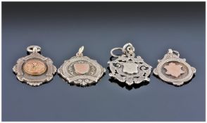 Four Various Silver Amateur Sporting Medallions, all hallmarked