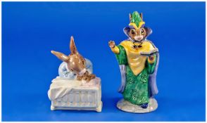 Royal Doulton Bunnykin Figures 1. Mystic 2. New Baby. Original boxes