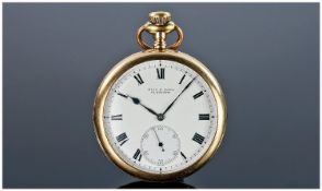 Muir & Sons Glasgow Open Faced Pocket Watch, White Enamelled Dial With Roman Numerals And