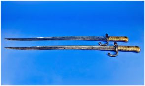 Two French Sabre Bayonets, 1866 Models