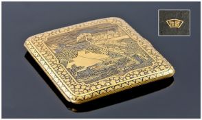 Early 20th Century Komai Export Cigarette Case, Lacquer Coated Cigarette Case Decorated To The