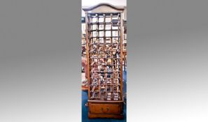 Large Contemporary Wine Rack, comprising 48 bottle spaces, fitted with single drawer to base, 66½