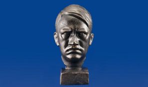 Cast Iron Style Bust Depicting Adolf Hitler.