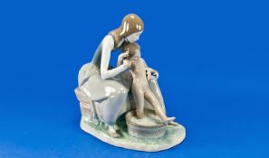 Lladro Figure `Bathing The Girl` Model Number 4890. Issue 1974-1978, Excellent condition, 9.5`` in