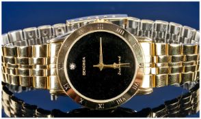 Sekonda Diamond Set Gilt on Stainless Steel Gents Wrist Watch. Model no 03522. Boxed, as new