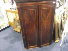 19th Century Mahogany Corner Cupboard, originally the upper half of a two tier corner unit, the