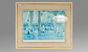 Framed Signed Artist Proof Limited Edition Print by William Russel Flint titled `Market Hall,