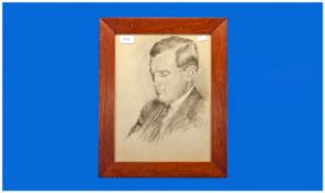 Pastel Portrait Head & Shoulders View Of A Man, believed to be from the Albert Goodwin family in