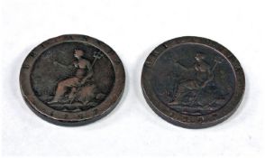 George III Copper Cartwheel Half Pennies (2) in total . Good condition.