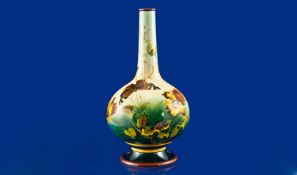 Royal Doulton Faience Globual Shaped Specimen Vase, decorated with images of butterfly insects and