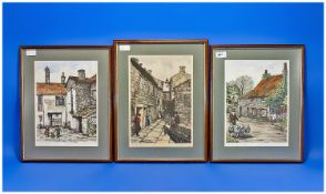 Set of Three Artist Pencil Signed Proof Signed Prints by Gill Butterfield. 34/450 and 42/450.1. The