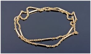 9ct Gold Fancy Link Necklace, Length 22 Inches, Fully Hallmarked.