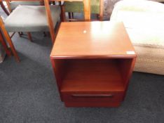 G Plan Bedside Unit, large space below and single drawer, 20½ inches high, 18 wide and 16 deep.