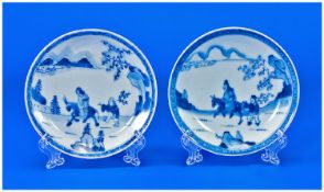 A Fine Pair of Chinese M.A. Cau Saucer Dishes, with original Christies Amsterdam Auction labels