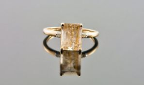 9ct Gold Diamond Set Ring, Fully Hallmarked, Ring Size N.