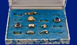 Ladies Collection of Stone Set 9ct Gold Rings, (8) in total. Various sizes and designs. 22.2 grams.