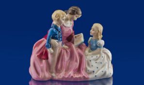 Royal Doulton Figure Group `The Bedtime Story` HN 2059. Issued 1950-96. 4.75`` in height. Designer