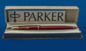 1970 Parker Fountain Pen, Original Box And Paperwork.