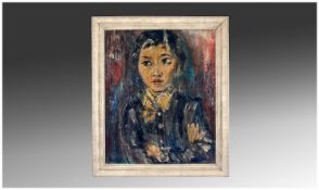 Gerard Hordyk (Dutch 1899 - 1958) Young Oriental Woman, oil on canvas. 22 inches x 18 inches.