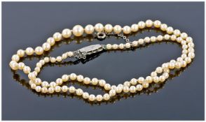 Strand Of Early 20thC Cultured Pearls, Of Slightly Graduating Form Ranging From 6mm To 2.8mm,