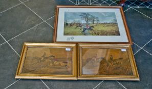 Collection of Six Assorted Hunting Scene Prints, various sizes. Includeds `The Grafton at Foxley`,