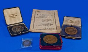 Four Agricultural College Medalions (Two In Silver And Two In Bronze, 3 Cased) Awarded To W A
