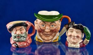 Royal Doulton Character Jugs 1. Falstaff D6385 3.5 inches in height, 3.5  2. Mine Host D6410. 3.5