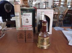 Collection of Alcohol Related Items comprising Bells Old Scotch Whisky Decanter, intact, Bass Extra