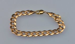 9ct Gold Gents Curb Bracelet, 9 inches in length, 22.5 grams. Fully hallmarked.