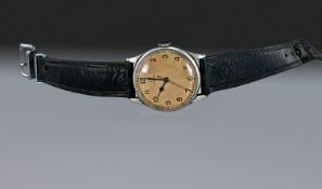 Gents Omega Stainless Steel Military Issue Wristwatch, c1939-44, The Dial With Arabic Numerals,