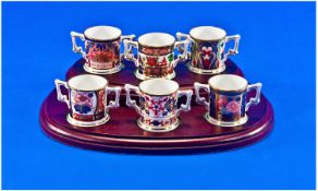 Royal Crown Derby Collection of Limited Edition and Numbered Miniature Two Handled Cups with