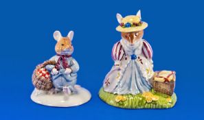 Royal Doulton Brambly Hedge Collection. 1. Lady Woodmouse with basket. 2. Wilfred carries the