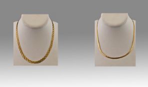 Ladies Fine 9ct Gold Necklaces (2) in total. Fully hallmarked. Size of each necklace, 18 inches in