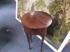 George II Style Mahogany Demilune Side Table, of small proportions, the leaf lifting up and resting