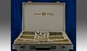 Solingen Bestecke Canteen Of Cutlery. Gold & chrome plated. A1 quality. 12 place setting in