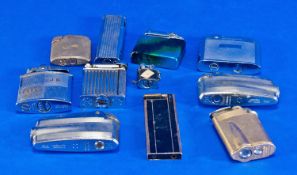 Collection Of 11 Cigarette Lighters, Comprising Ronson, Parker, Colibri etc.