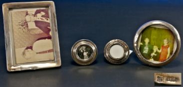 Collection Of Four Silver Photo Frames, Various Shaped, Hallmarked For Birmingham t 1918, London