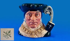 Royal Doulton Character Jug `Sir Thomas Moore` D6792. Handle: Window Arch & Bible. Issued 1988-91.