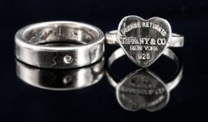 Tiffany & Co. Silver Rings. (2) in total. Stamped Tiffany & Co.