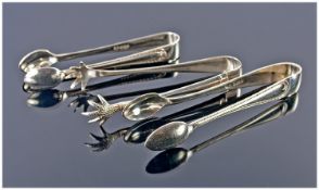Silver, good quality George V Sugar Nips, (3) in total. Hallmarked Sheffield 1930, 1931 and